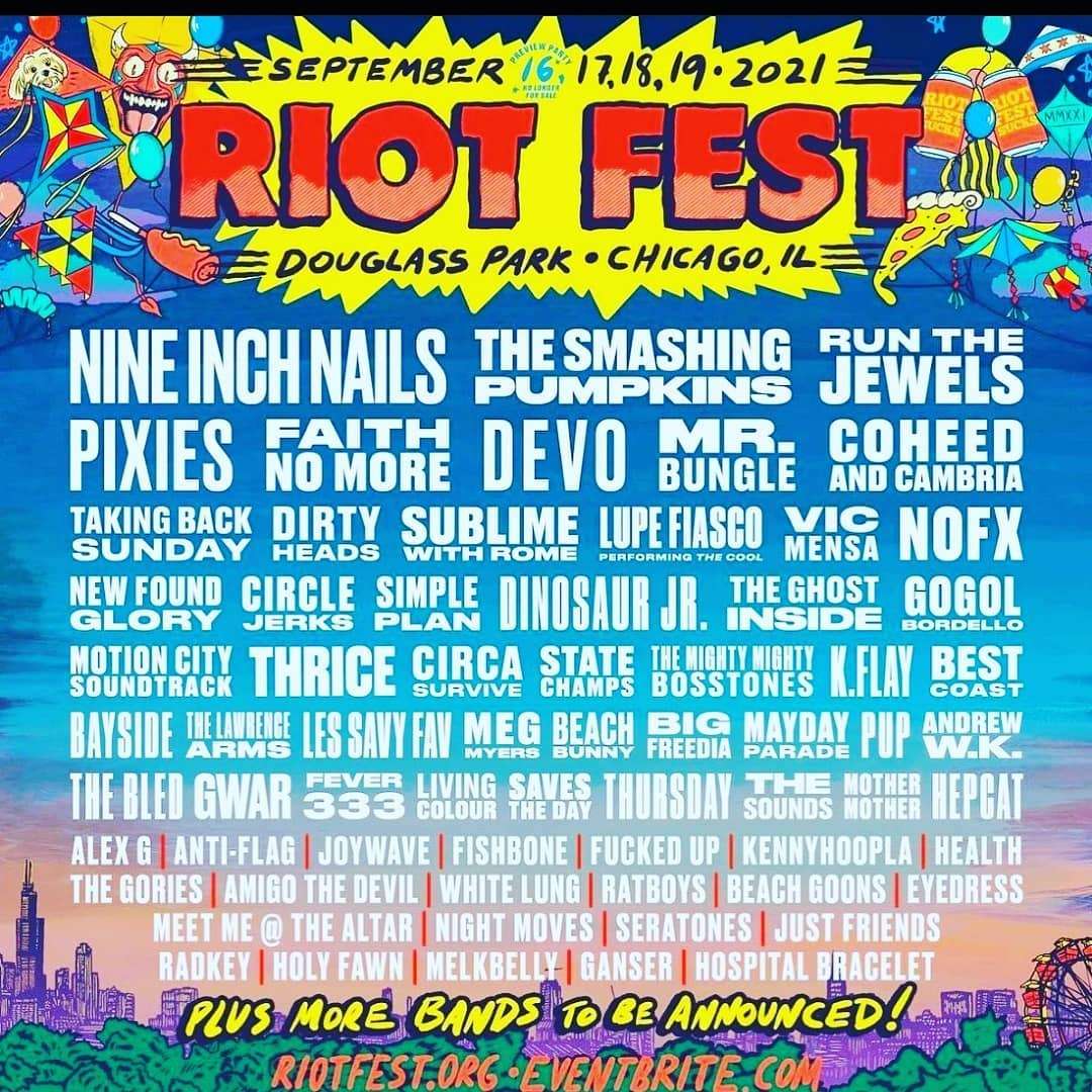 Riot Fest Announce 2021 Lineup & 2022 Headliner 1