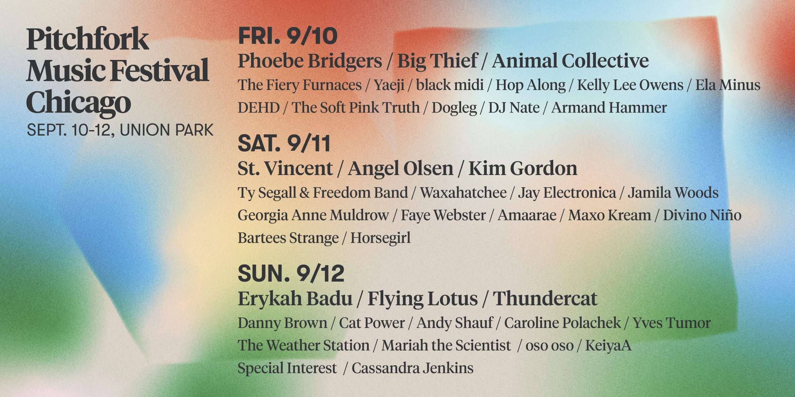 PITCHFORK MUSIC FESTIVAL Announce New 2021 Dates and Full Lineup 1