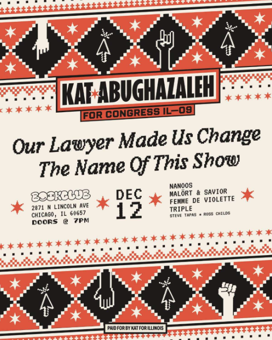 Community Spotlight: Kat Abughazaleh Hosts Festive Chicago Holiday Showcase Featuring Local Artists December 12th 1