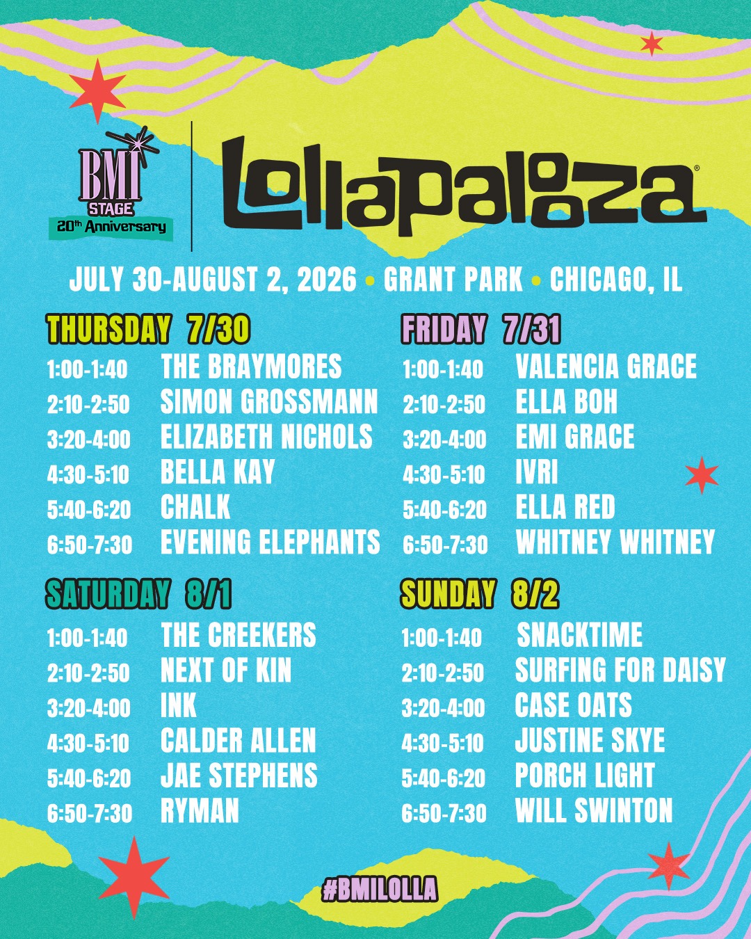 BMI Stage Celebrates 20 Years at Lollapalooza 2